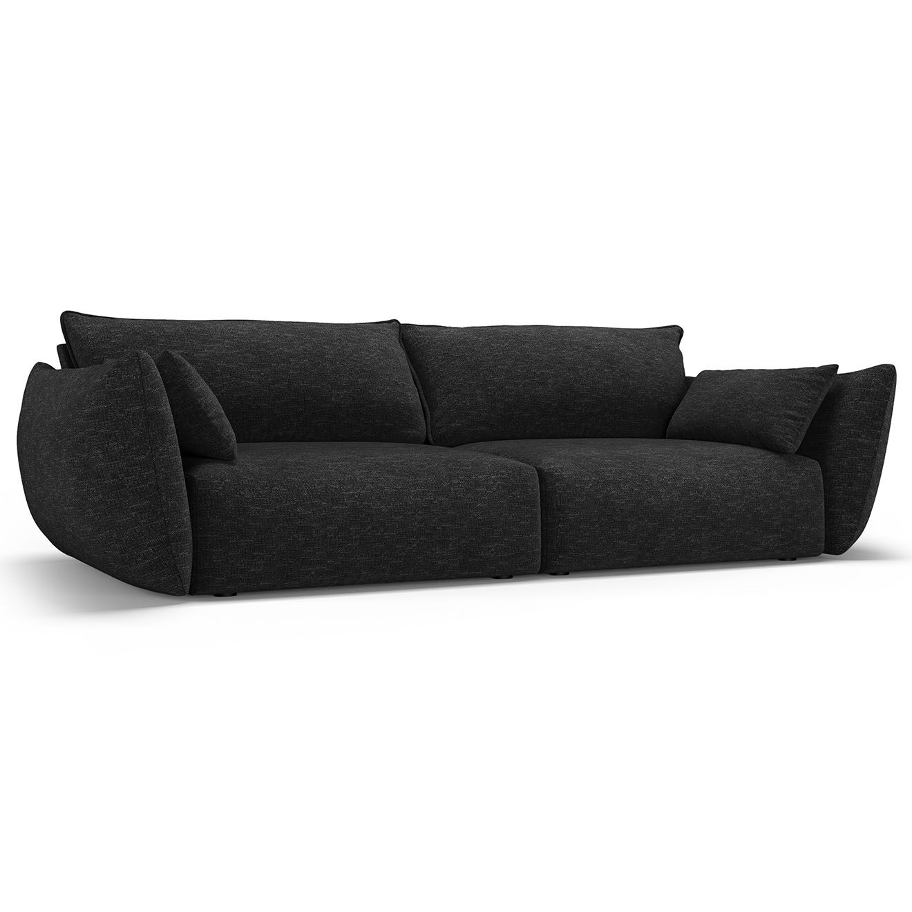 Canapé Clau 3 places noir - 208x100x85 cm