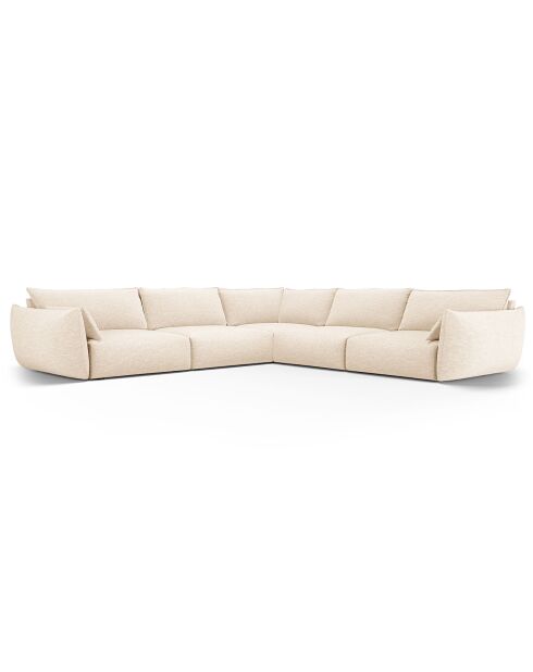 Canapé d'angle Symétrique Clau 7 places beige clair - 286x286x85 cm