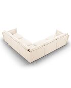 Canapé d'angle Symétrique Clau 7 places beige clair - 286x286x85 cm