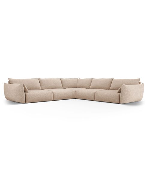Canapé d'angle Symétrique Clau 7 places beige - 286x286x85 cm