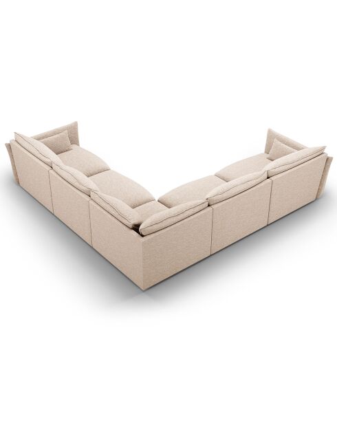 Canapé d'angle Symétrique Clau 7 places beige - 286x286x85 cm