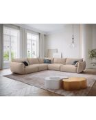 Canapé d'angle Symétrique Clau 7 places beige - 286x286x85 cm