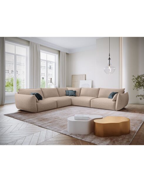 Canapé d'angle Symétrique Clau 7 places beige - 286x286x85 cm