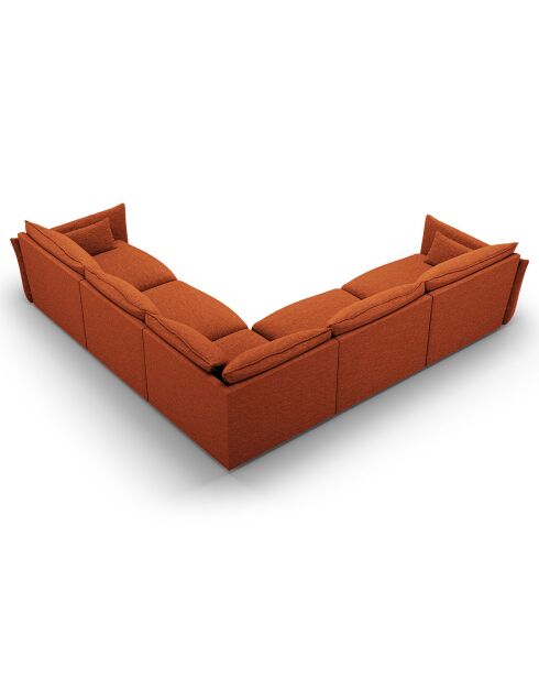 Canapé d'angle Symétrique Clau 7 places terracotta - 286x286x85 cm