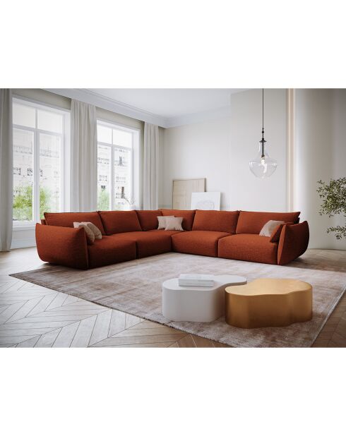 Canapé d'angle Symétrique Clau 7 places terracotta - 286x286x85 cm