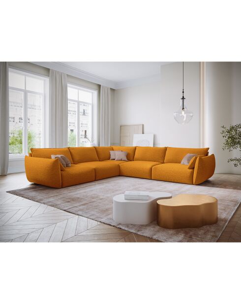 Canapé d'angle Symétrique Clau 7 places jaune - 286x286x85 cm