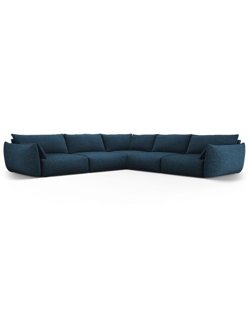 Canapé d'angle Symétrique Clau 7 places bleu roi - 286x286x85 cm