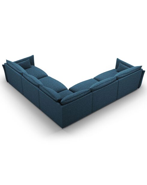 Canapé d'angle Symétrique Clau 7 places bleu roi - 286x286x85 cm