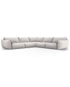 Canapé d'angle Symétrique Clau 7 places gris clair - 286x286x85 cm