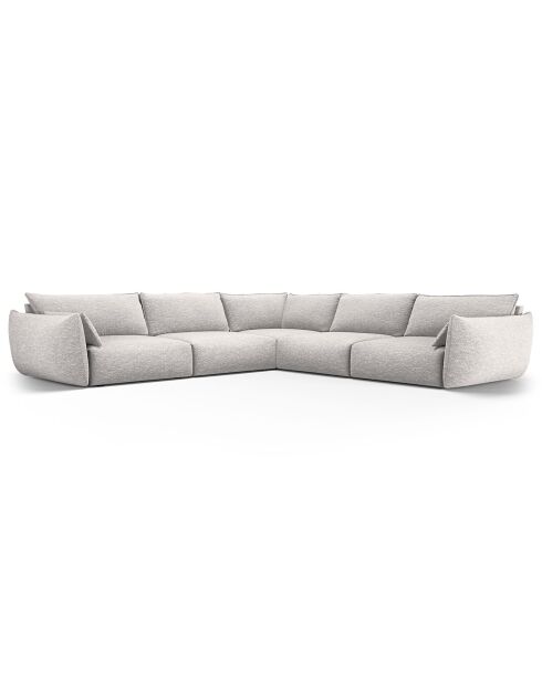 Canapé d'angle Symétrique Clau 7 places gris clair - 286x286x85 cm