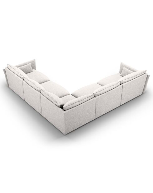 Canapé d'angle Symétrique Clau 7 places gris clair - 286x286x85 cm