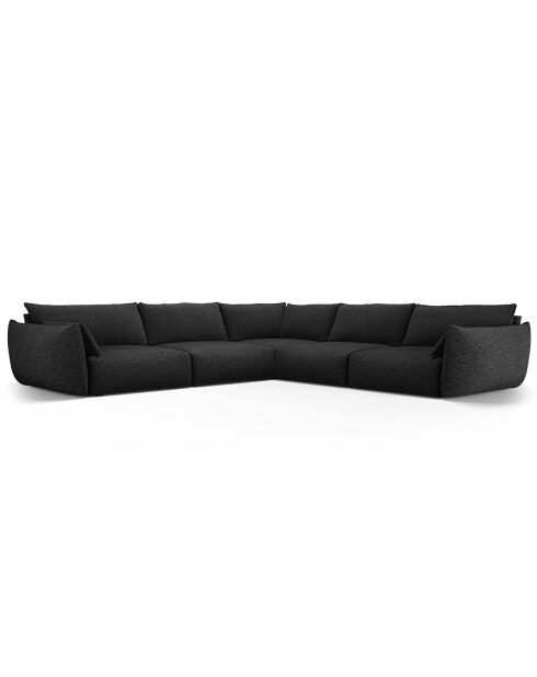 Canapé d'angle Symétrique Clau 7 places noir - 286x286x85 cm