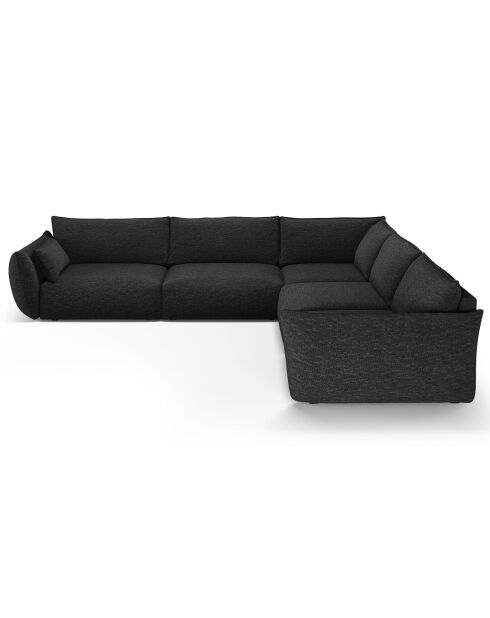 Canapé d'angle Symétrique Clau 7 places noir - 286x286x85 cm