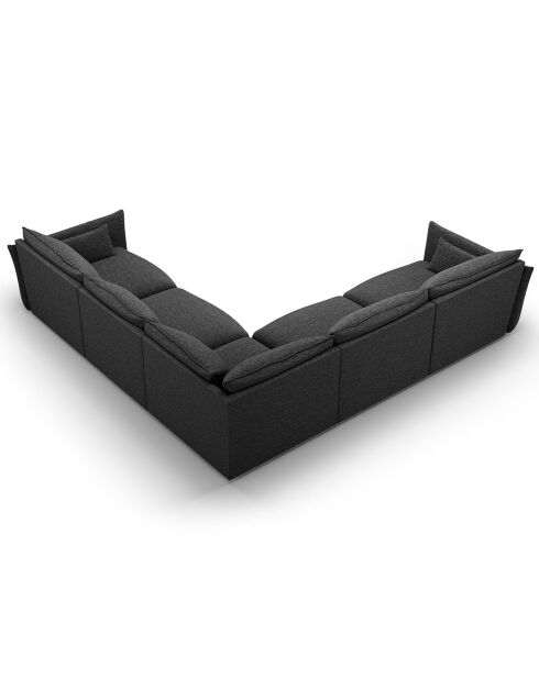 Canapé d'angle Symétrique Clau 7 places noir - 286x286x85 cm
