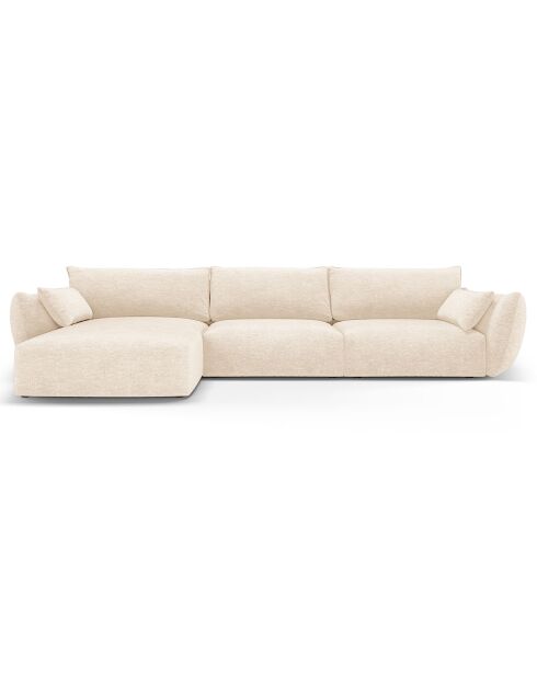 Canapé d'angle Gauche Clau 4 places beige clair - 300x166x85 cm