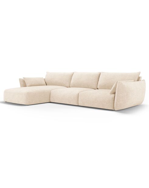 Canapé d'angle Gauche Clau 4 places beige clair - 300x166x85 cm