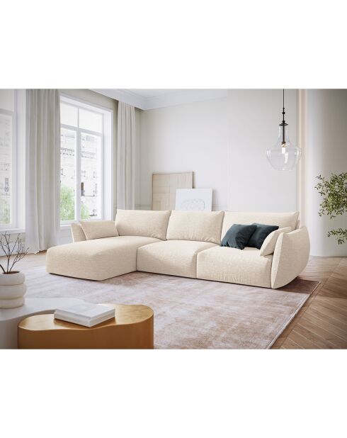 Canapé d'angle Gauche Clau 4 places beige clair - 300x166x85 cm