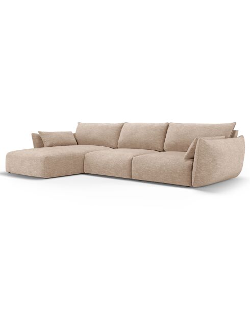 Canapé d'angle Gauche Clau 4 places beige - 300x166x85 cm