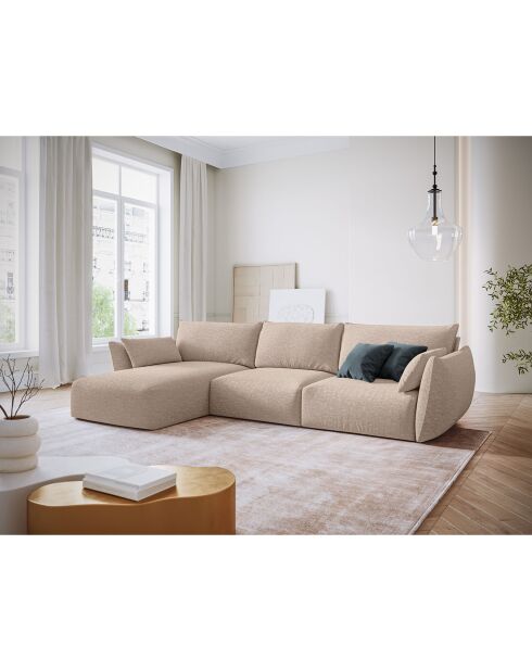 Canapé d'angle Gauche Clau 4 places beige - 300x166x85 cm