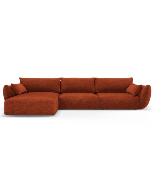 Canapé d'angle Gauche Clau 4 places terracotta - 300x166x85 cm