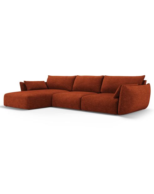 Canapé d'angle Gauche Clau 4 places terracotta - 300x166x85 cm