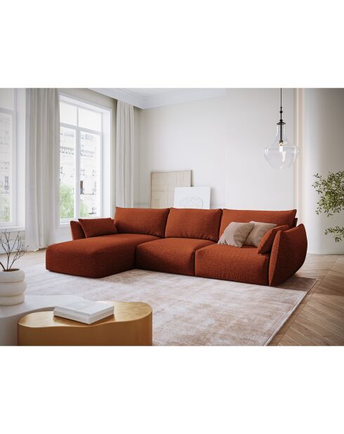 Canapé d'angle Gauche Clau 4 places terracotta - 300x166x85 cm