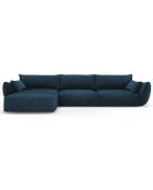 Canapé d'angle Gauche Clau 4 places bleu roi - 300x166x85 cm