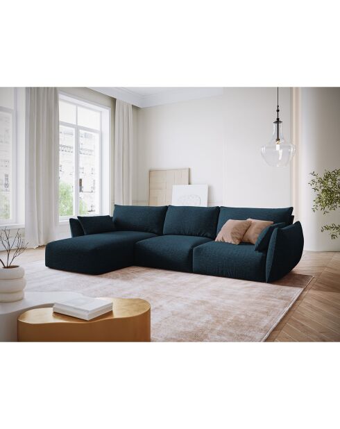 Canapé d'angle Gauche Clau 4 places bleu roi - 300x166x85 cm