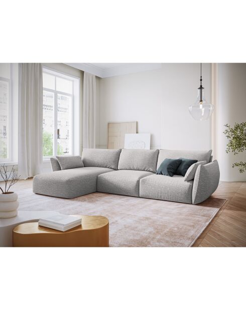 Canapé d'angle Gauche Clau 4 places gris clair - 300x166x85 cm