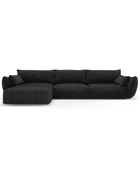 Canapé d'angle Gauche Clau 4 places noir - 300x166x85 cm