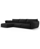 Canapé d'angle Gauche Clau 4 places noir - 300x166x85 cm