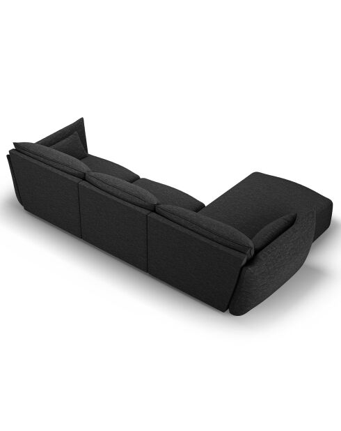 Canapé d'angle Gauche Clau 4 places noir - 300x166x85 cm