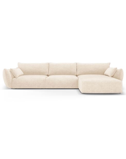 Canapé d'angle Droit Clau 4 places beige clair - 300x166x85 cm