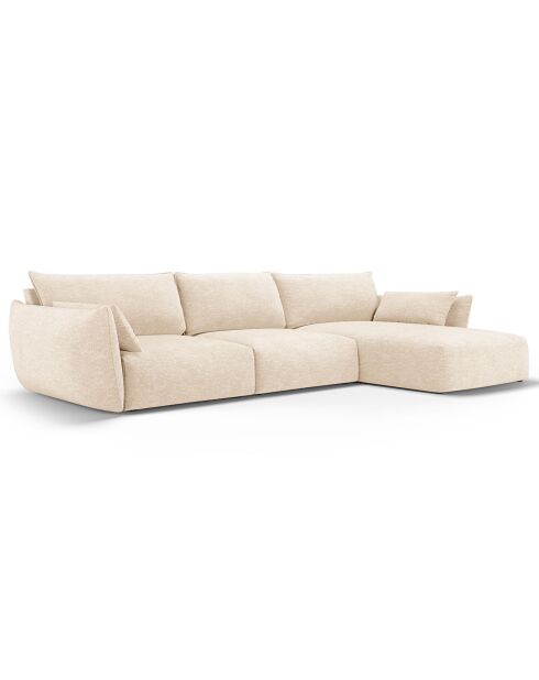 Canapé d'angle Droit Clau 4 places beige clair - 300x166x85 cm