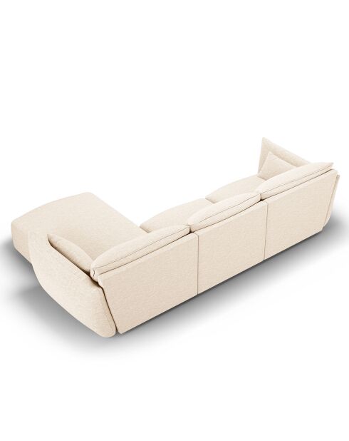 Canapé d'angle Droit Clau 4 places beige clair - 300x166x85 cm