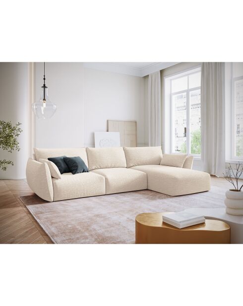 Canapé d'angle Droit Clau 4 places beige clair - 300x166x85 cm