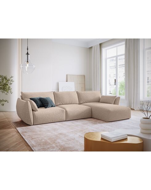 Canapé d'angle Droit Clau 4 places beige - 300x166x85 cm