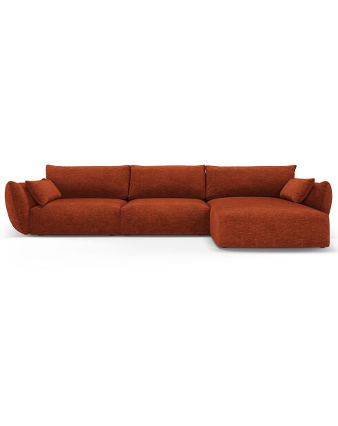 Canapé d'angle Droit Clau 4 places terracotta - 300x166x85 cm
