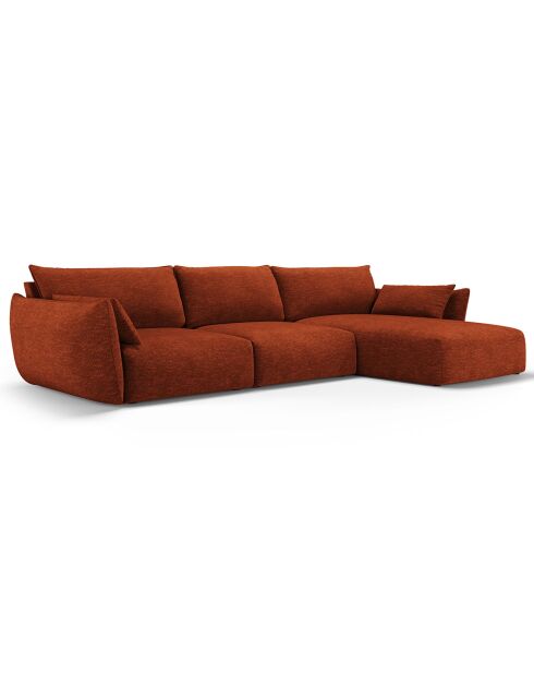 Canapé d'angle Droit Clau 4 places terracotta - 300x166x85 cm