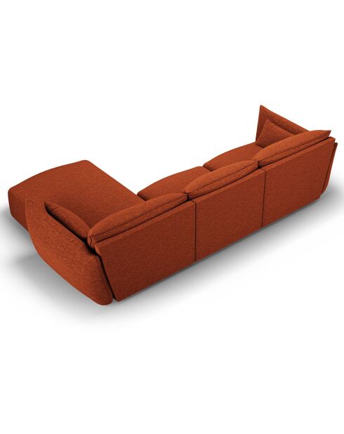 Canapé d'angle Droit Clau 4 places terracotta - 300x166x85 cm