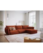 Canapé d'angle Droit Clau 4 places terracotta - 300x166x85 cm