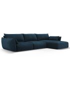Canapé d'angle Droit Clau 4 places bleu roi - 300x166x85 cm