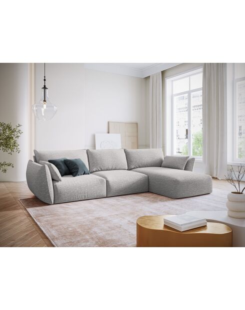 Canapé d'angle Droit Clau 4 places gris clair - 300x166x85 cm