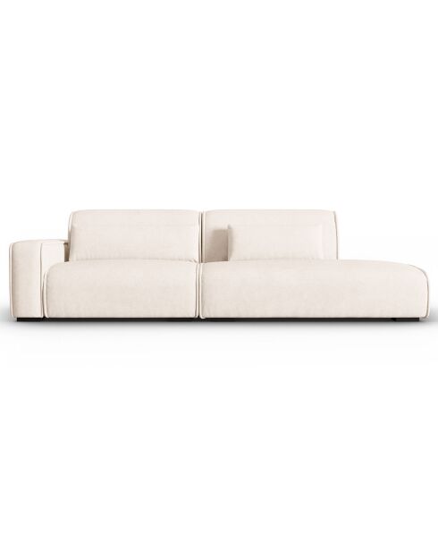 Canapé modulable Gauche Lina 3 places beige clair - 274x117x78 cm