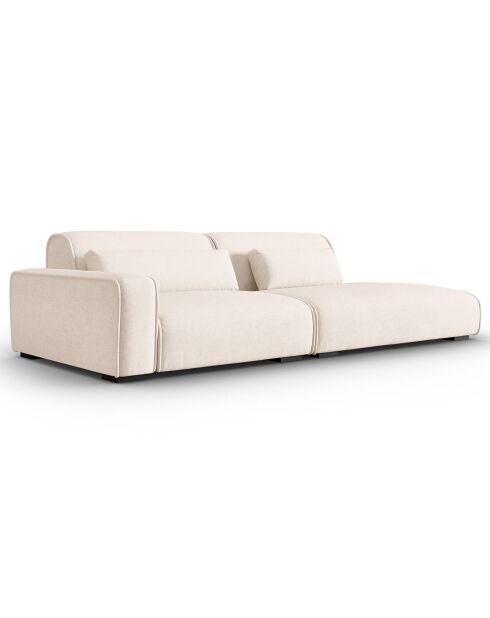 Canapé modulable Gauche Lina 3 places beige clair - 274x117x78 cm