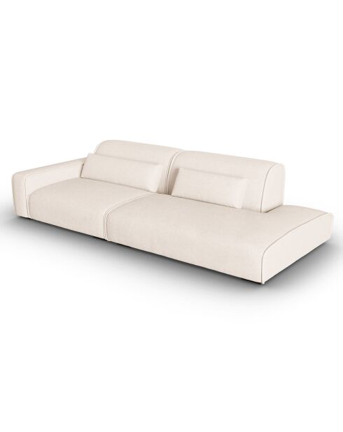 Canapé modulable Gauche Lina 3 places beige clair - 274x117x78 cm