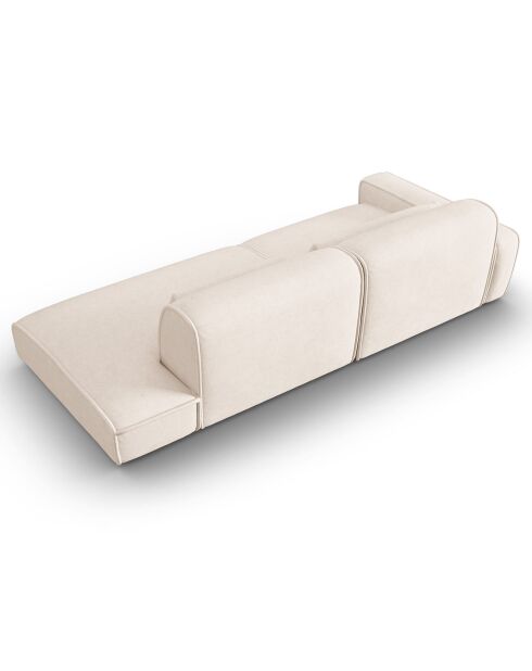 Canapé modulable Gauche Lina 3 places beige clair - 274x117x78 cm