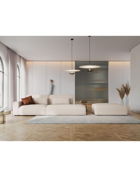 Canapé modulable Gauche Lina 3 places beige clair - 274x117x78 cm