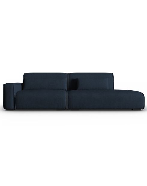 Canapé modulable Gauche Lina 3 places bleu foncé - 274x117x78 cm