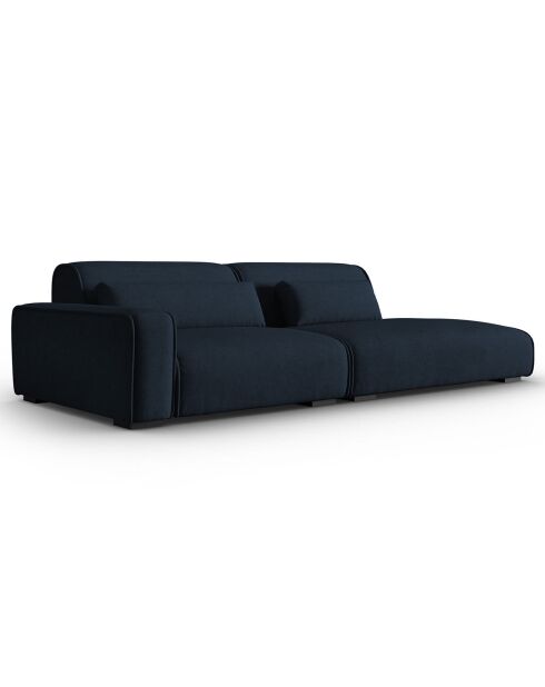 Canapé modulable Gauche Lina 3 places bleu foncé - 274x117x78 cm